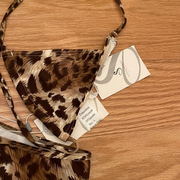 NWT Sheridyn Swim Brazilian Bikini Top Leopard and Boyleg Bikini Bottoms - L - Picture 6 of 7